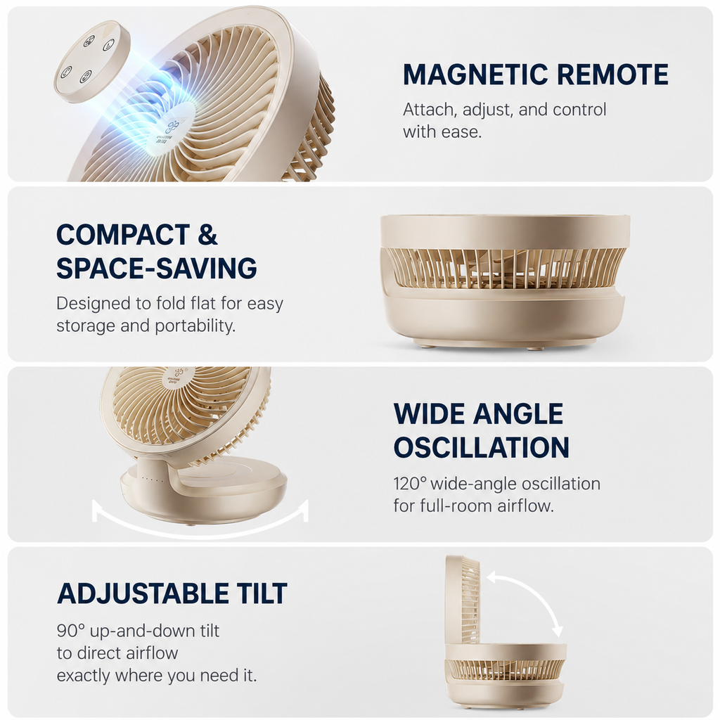 Rovitoo FlexAir 2-in-1 Oscillating Fan