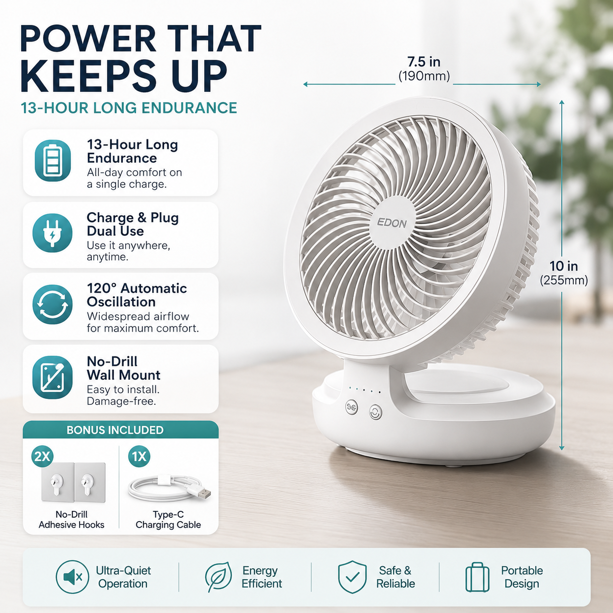 Rovitoo FlexAir 2-in-1 Oscillating Fan